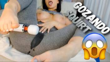 Latina squirt - Extreme Creamy Squirt in Leggings / SAFADINHA Cumming on Leg, Wetting panties